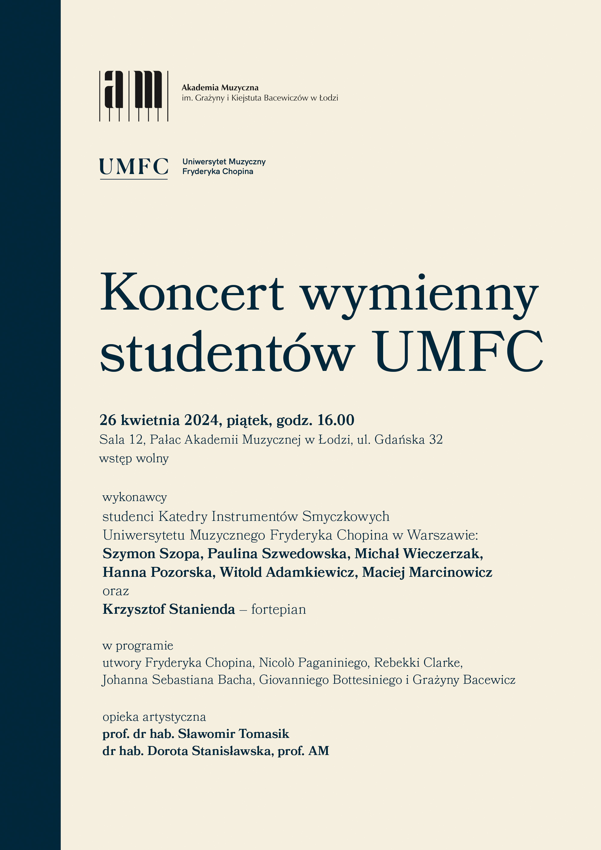 Koncert wymienny studentów UMFC