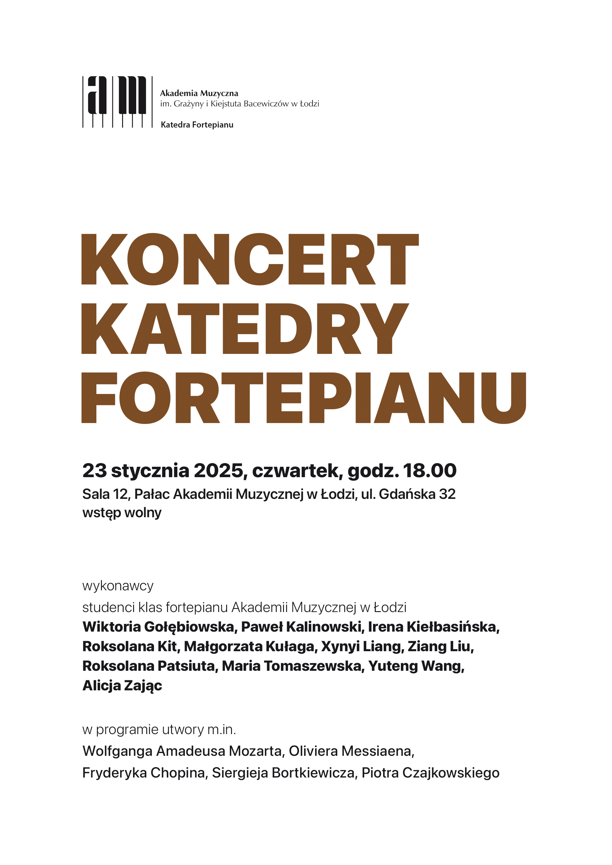 Koncert Katedry Fortepianu